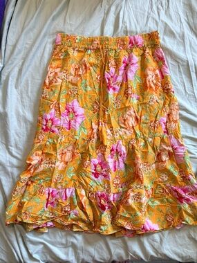 Boho Floral midi Skirt